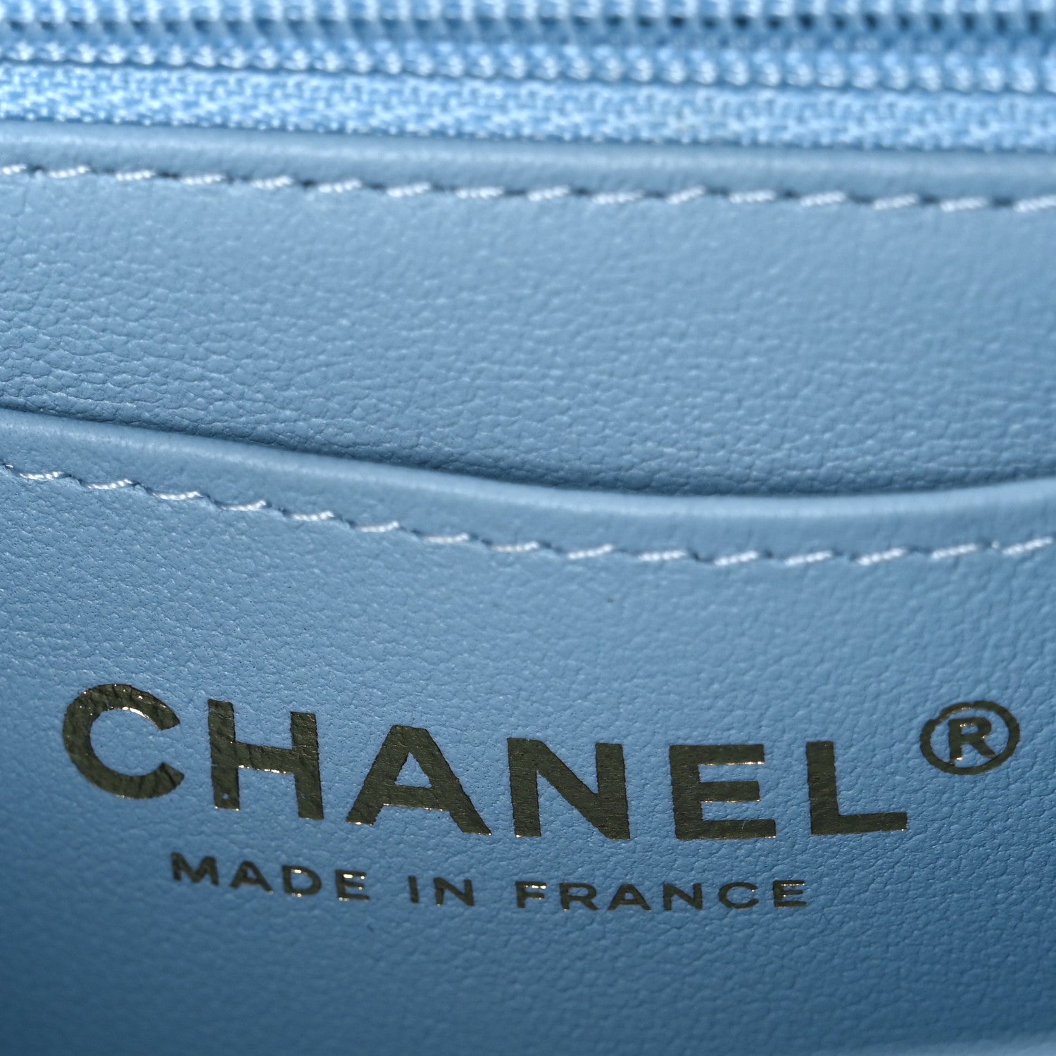 Chanel Lambskin Quilted Bi-Color Mini Top Handle Rectangular Flap Navy Blue Light Blue 6 of 11