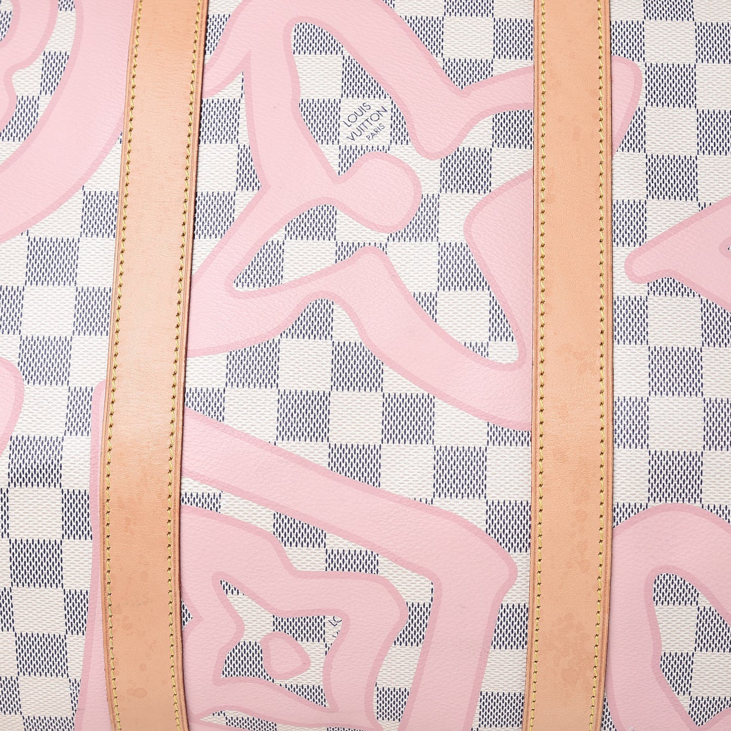 Damier Azur Tahitienne Keepall Bandouliere 50 Rose Ballerine