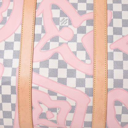 Louis Vuitton Damier Azur Tahitienne Keepall Bandouliere 50 Rose Ballerine 17 of 18