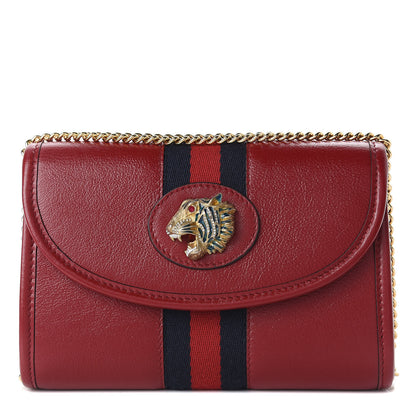 Gucci Textured Calfskin Web Mini Rajah Slim Flap Shoulder Bag Romantic Cherry 1 of 10