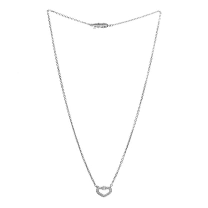 Cartier 18K White Gold Diamond Small Hearts and Symbols Pendant Necklace 3 of 7