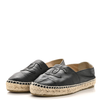 Chanel Lambskin CC Espadrilles 40 Black 4 of 9