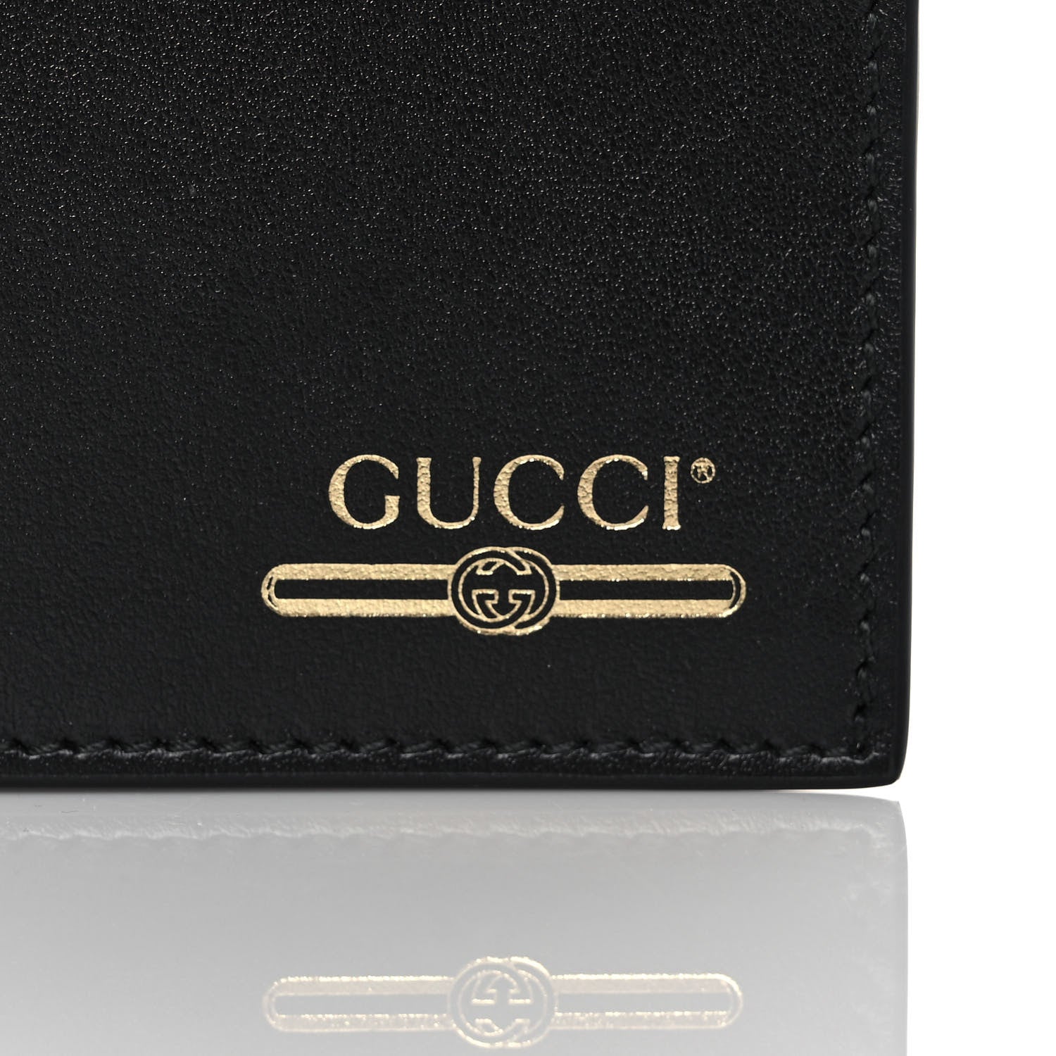Gucci Plutone Calfskin Logo Bi-Fold Wallet Black 9 of 12