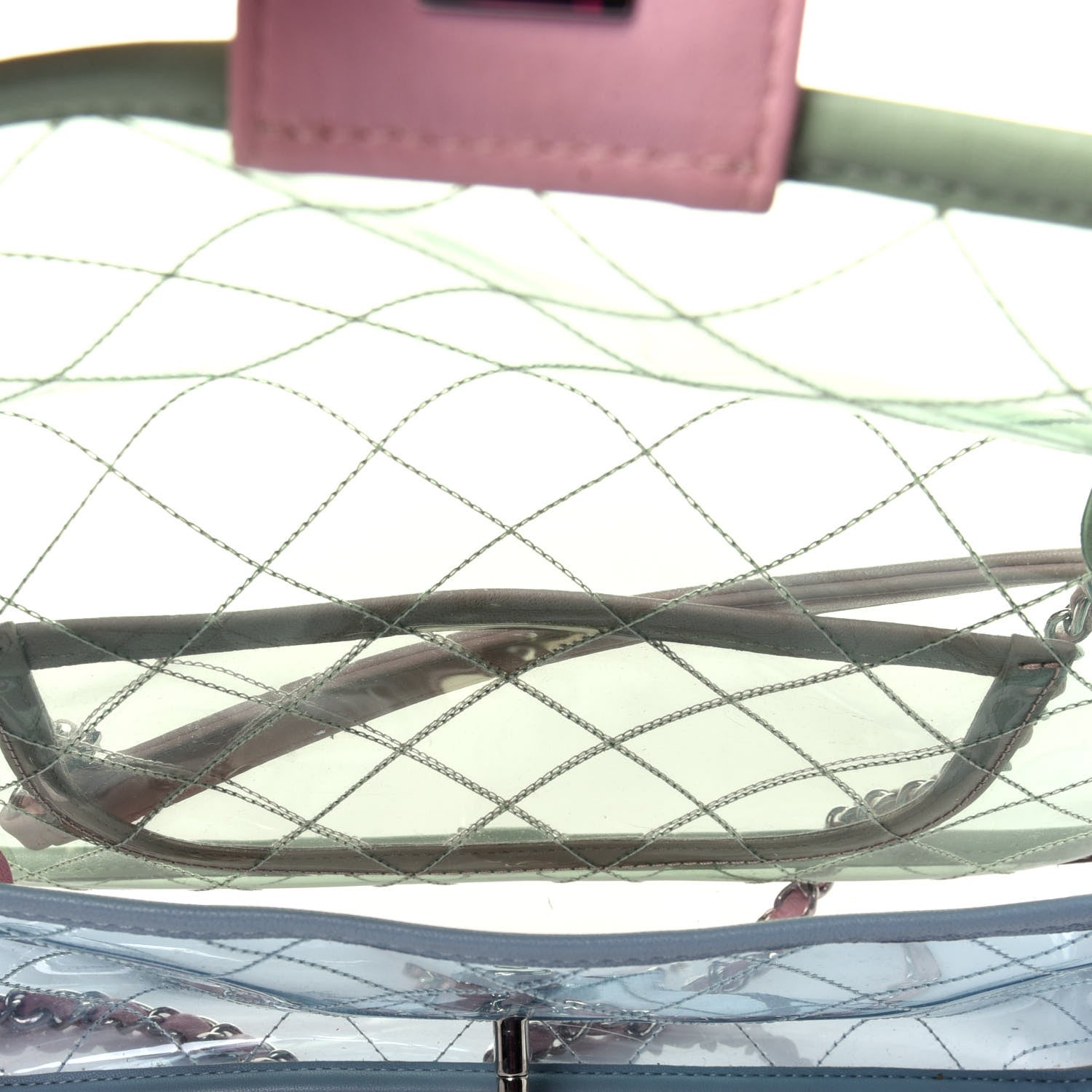 Chanel Lambskin PVC Quilted Medium Coco Splash Flap Blue Green 5 of 10