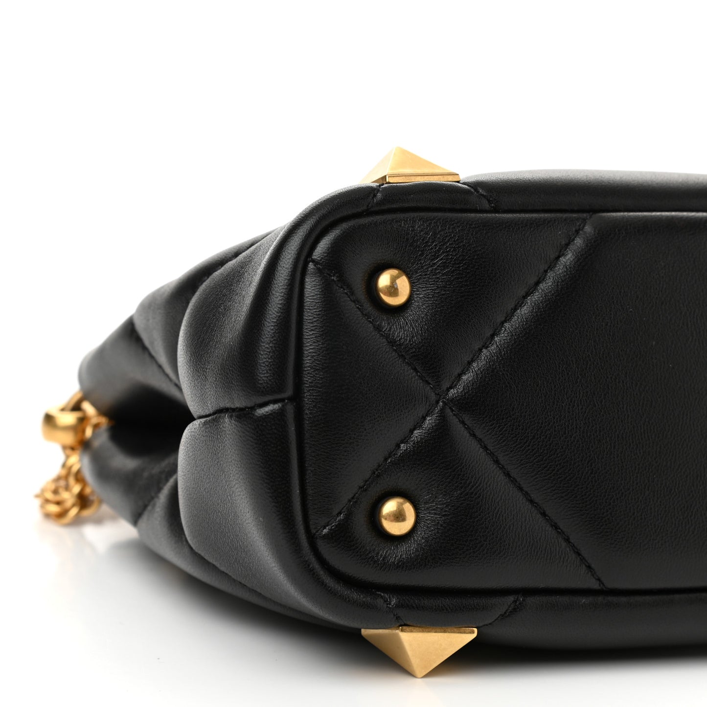 Nappa Mini Roman Stud The Handle Bag Black