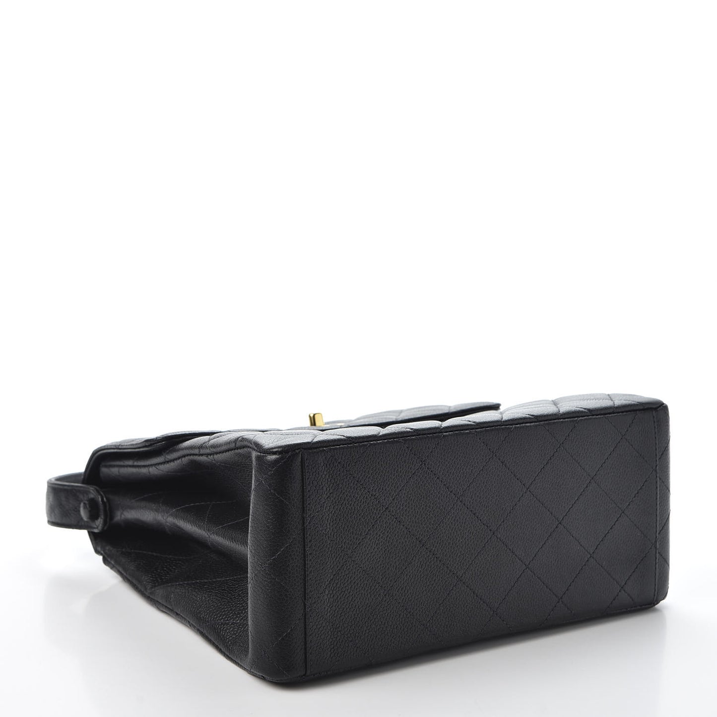 Caviar Quilted Medium Kelly Flap Black