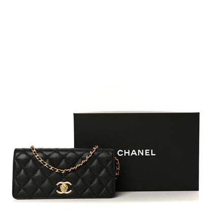 Chanel Caviar Quilted Camellia Clutch With Chain Black 12 of 12