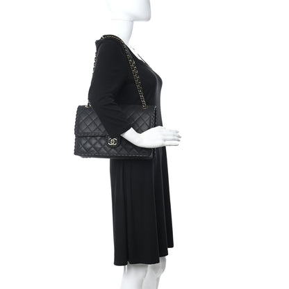 Chanel Iridescent Calfskin Jumbo Happy Stitch Flap Black 2 of 10