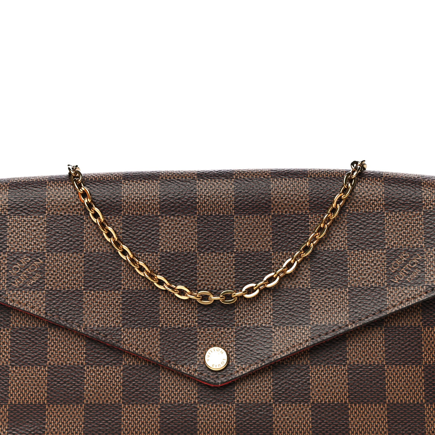 Louis Vuitton Damier Ebene Pochette Felicie Chain Wallet 8 of 14