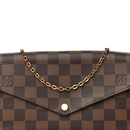 Louis Vuitton Damier Ebene Pochette Felicie Chain Wallet 8 of 14