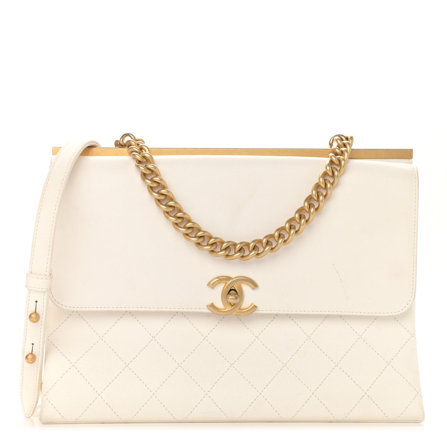 Lambskin Quilted Medium Coco Lux Flap Beige