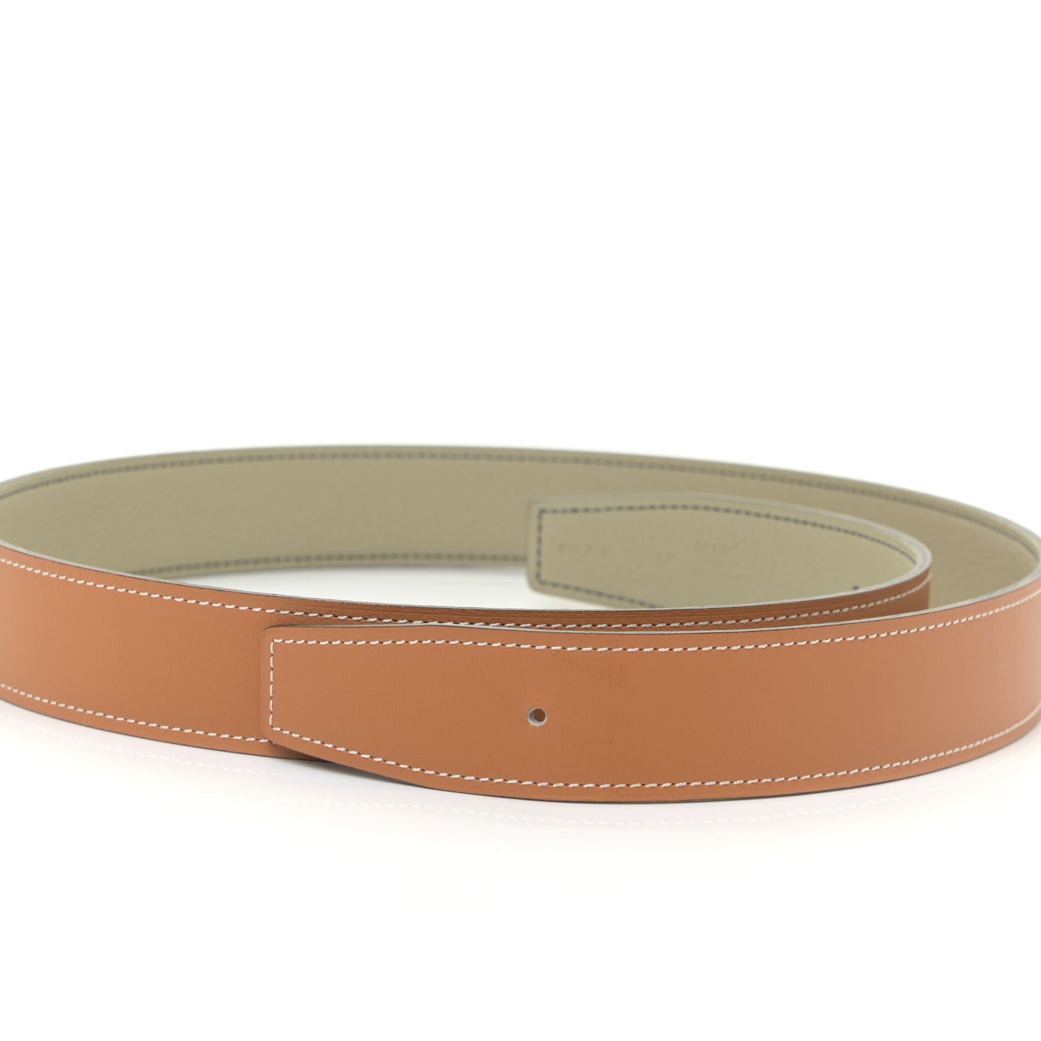 Hermes Chamonix 135 Togo 32mm Belt Strap 90 Naturel Sauge 4 of 4