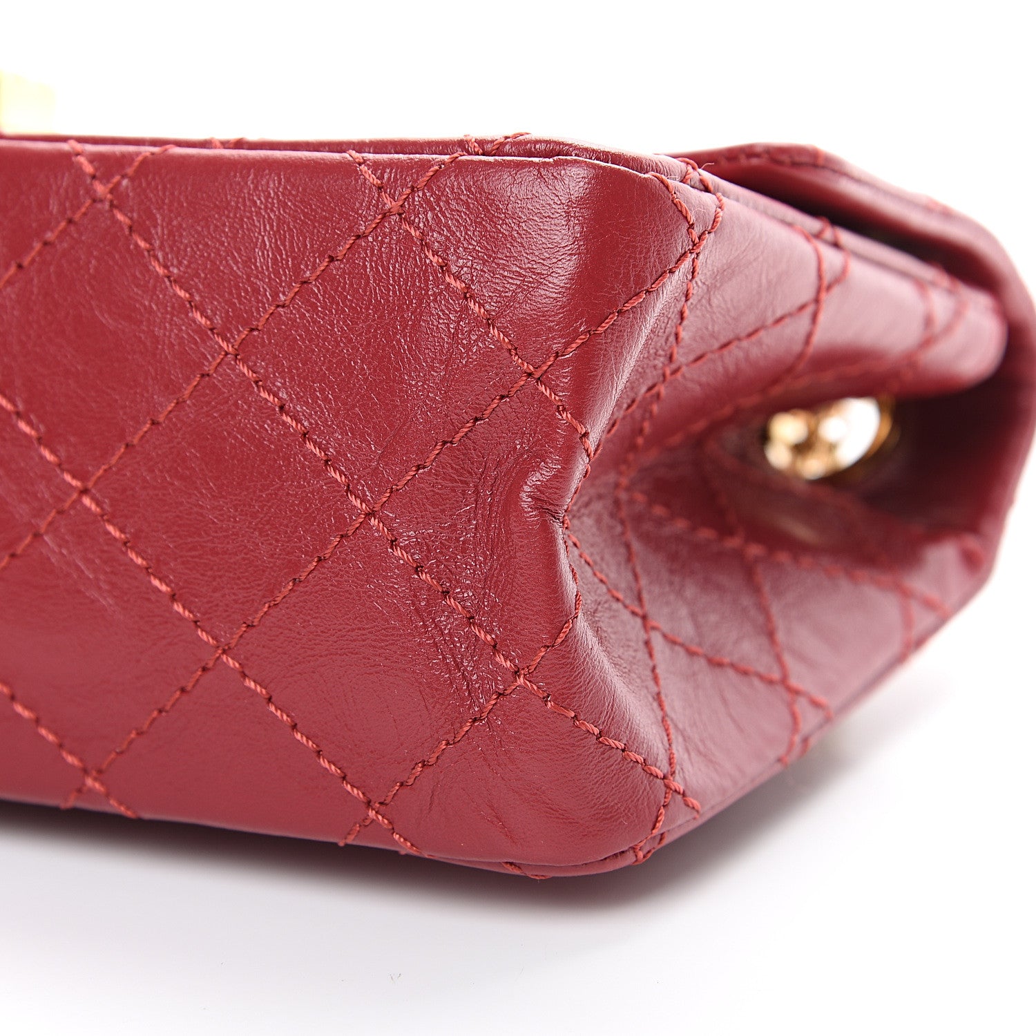 Chanel Aged Calfskin Quilted 2.55 Reissue Mini Flap Red 10 of 11