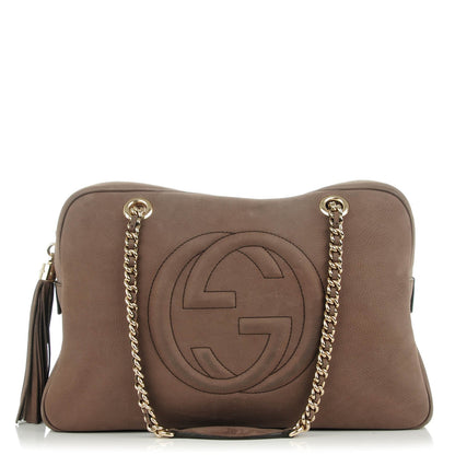 Gucci Vitello Range Medium Soho Bowler Grey Field 1 of 9