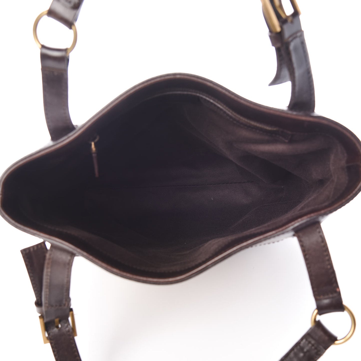 Monogram Calfskin Tote Dark Brown
