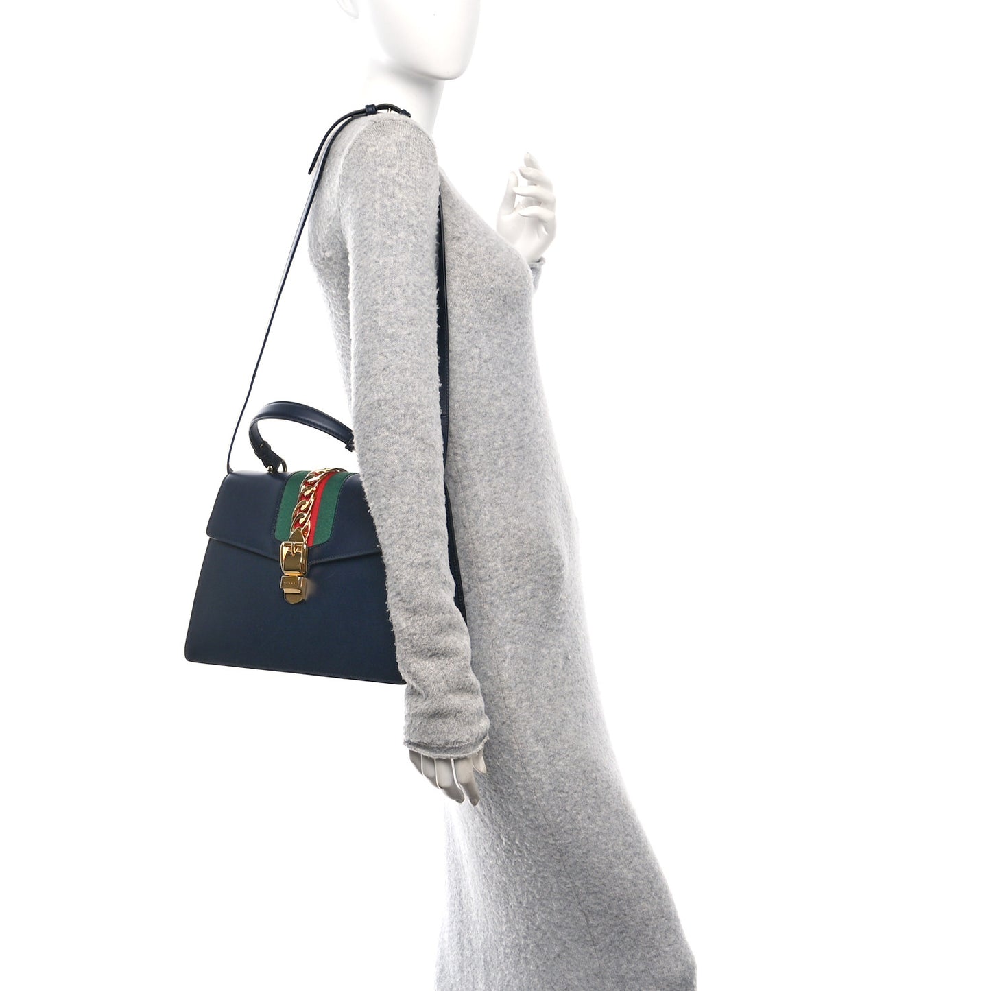 Calfskin Medium Sylvie Top Handle Bag Blue