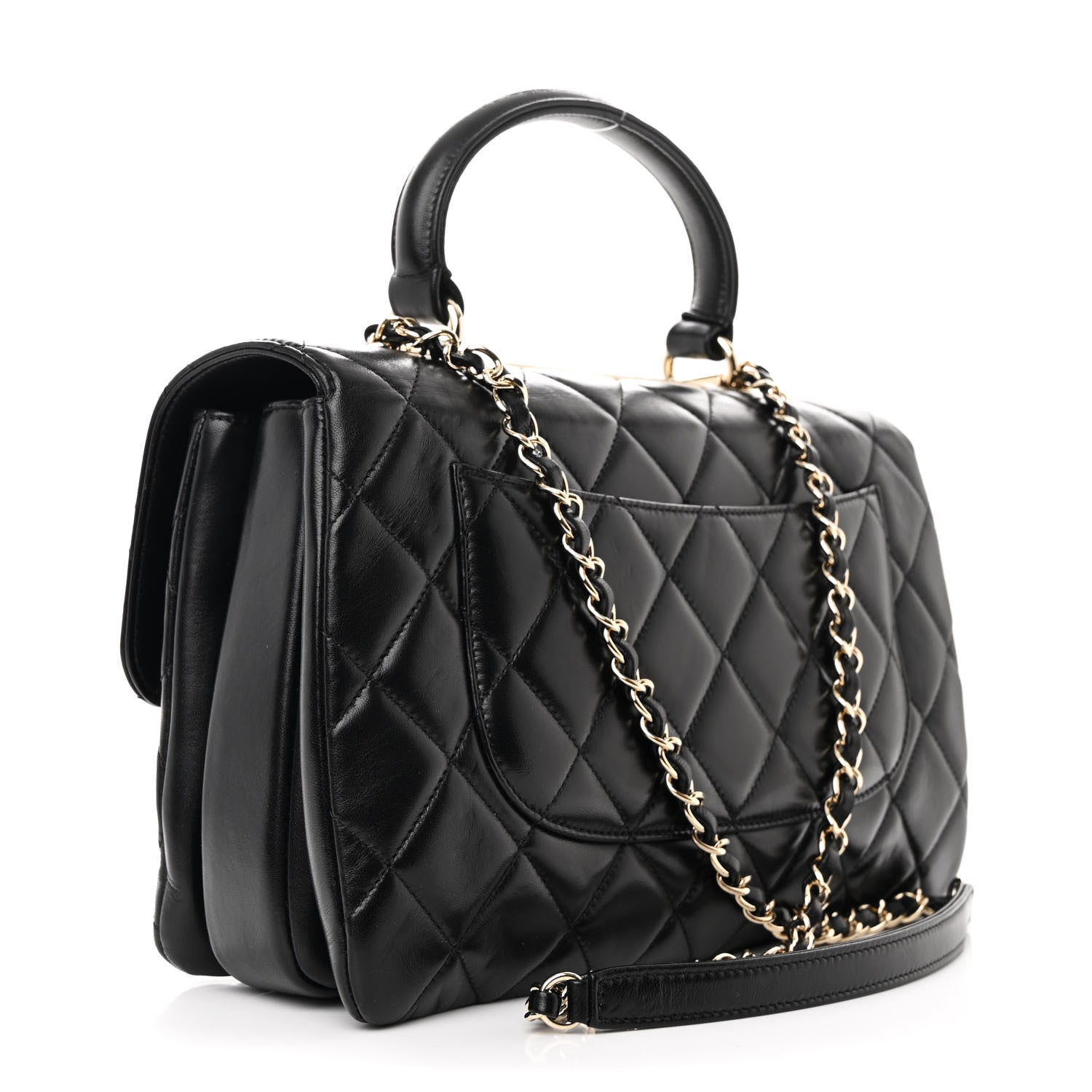 Chanel Lambskin Quilted Medium Trendy CC Flap Dual Handle Bag Black 3 of 12