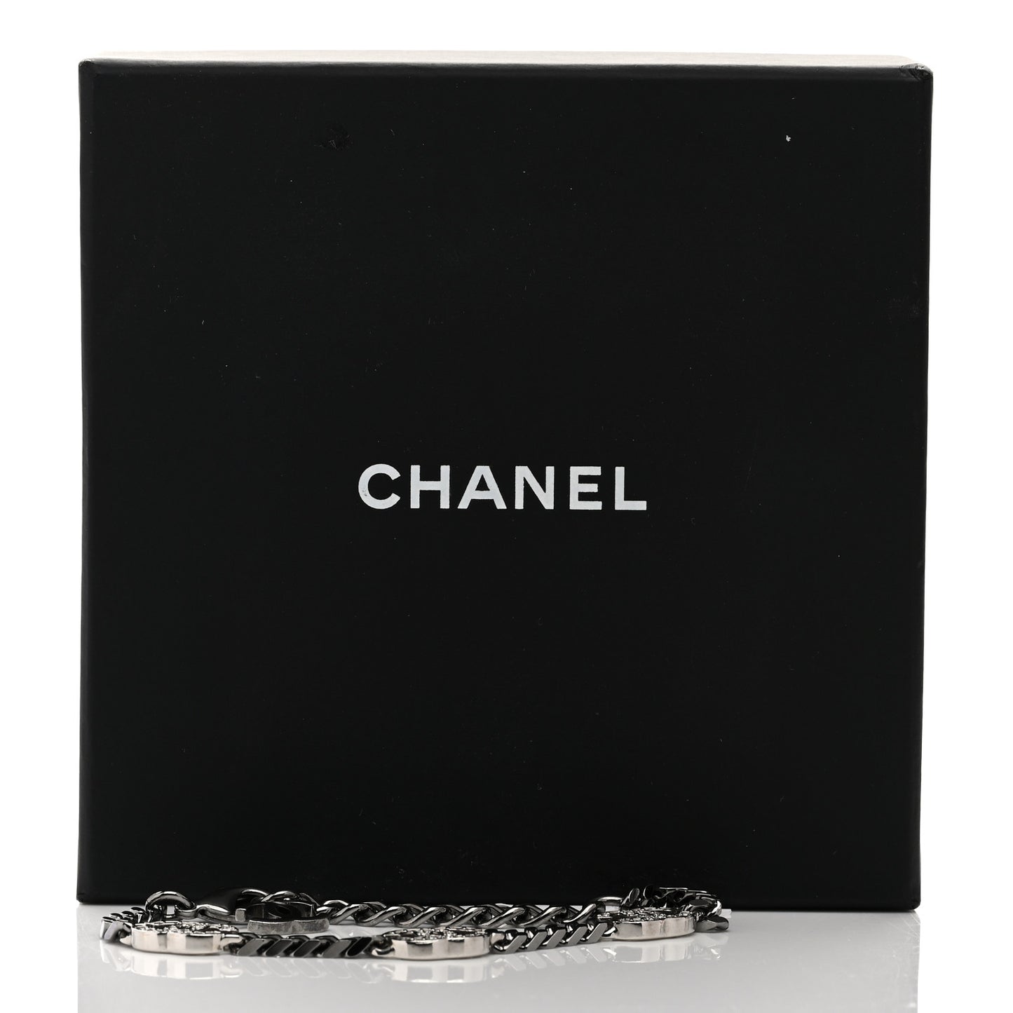 Crystal CC Chain Link Bracelet Ruthenium