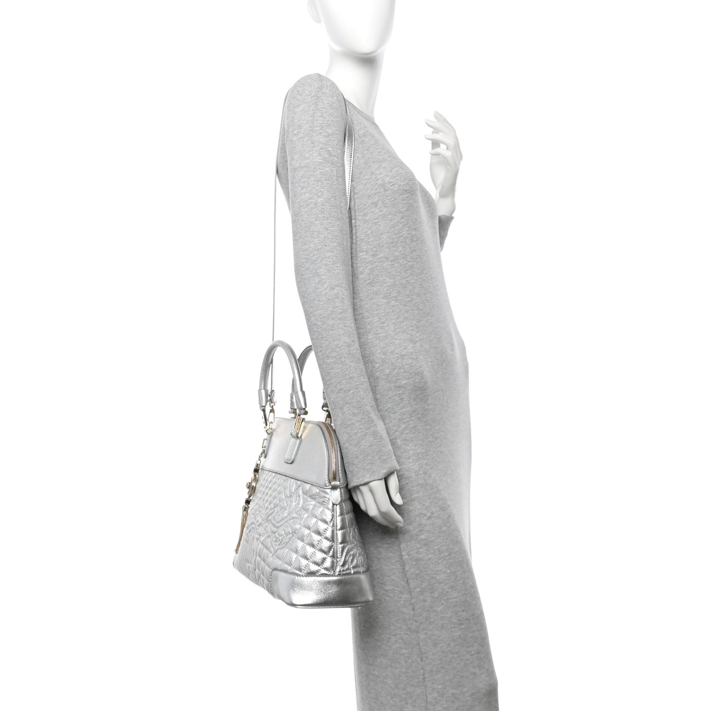 Metallic Quilted Nappa Altea Vanitas Lady Athena Silver