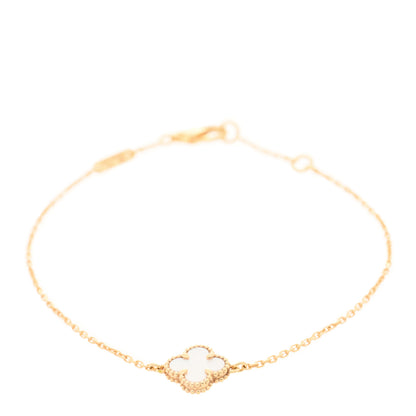 Van Cleef & Arpels 18K Yellow Gold Mother of Pearl Sweet Alhambra Bracelet 1 of 4