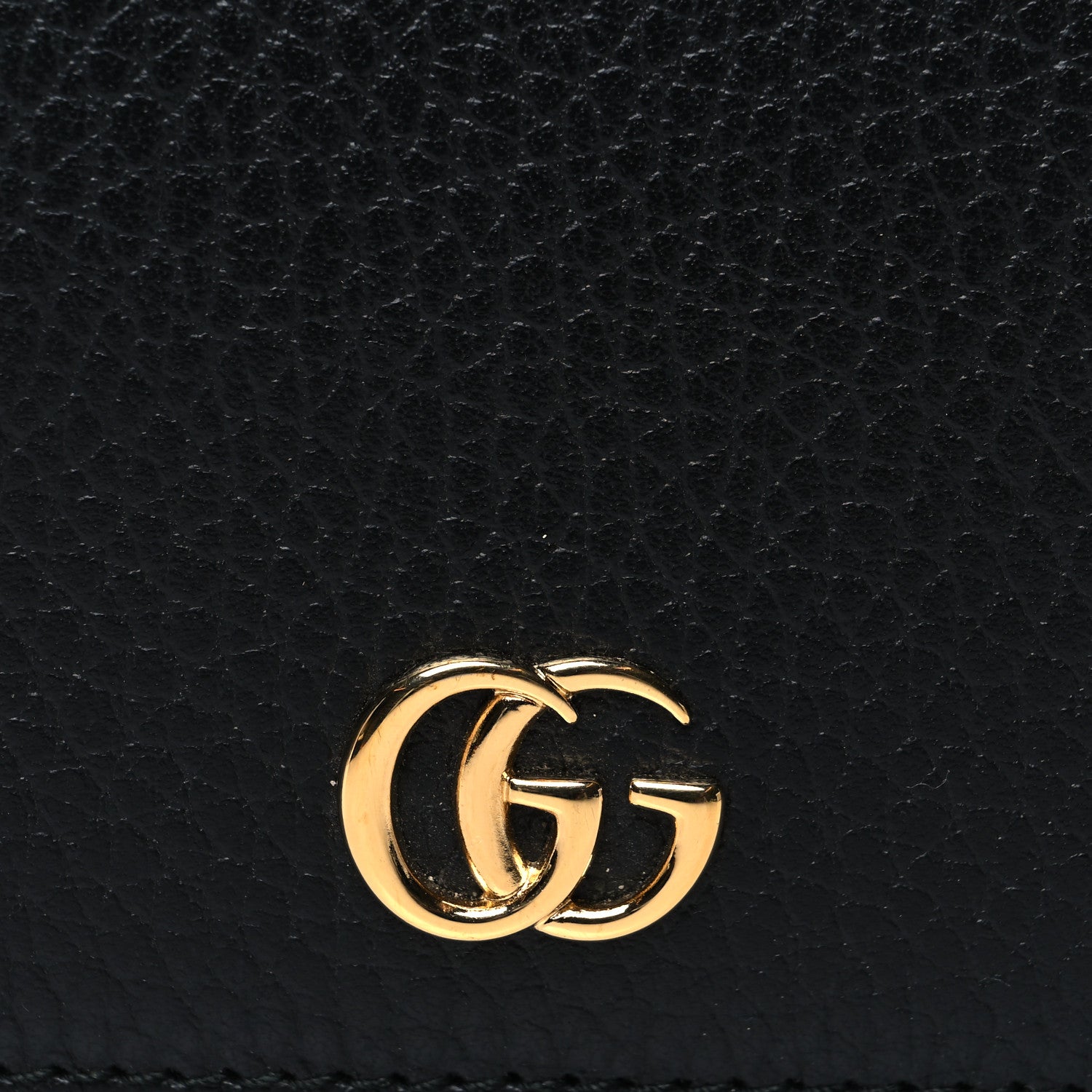Gucci Pebbled Calfskin GG Marmont Card Case Black 8 of 11