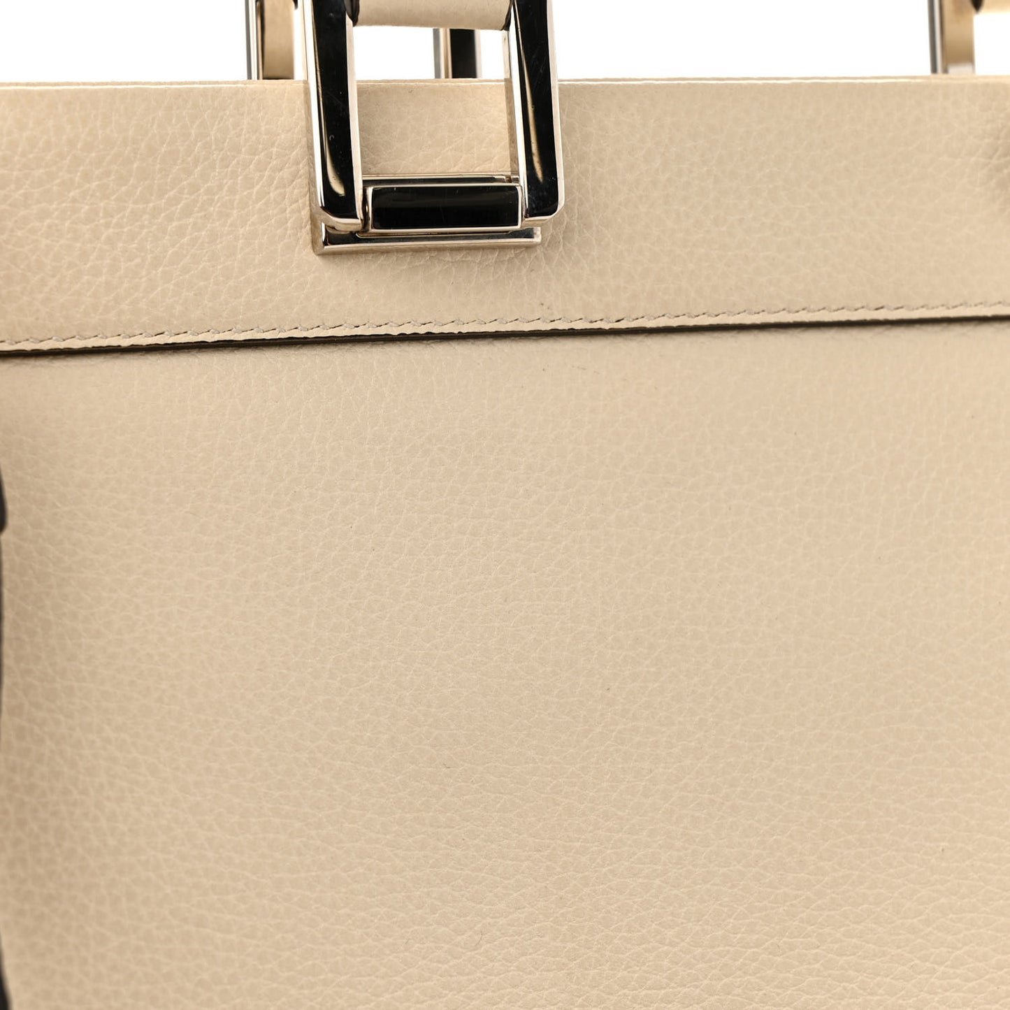 Grainy Calfskin Small Zumi Top Handle Bag Mystic White