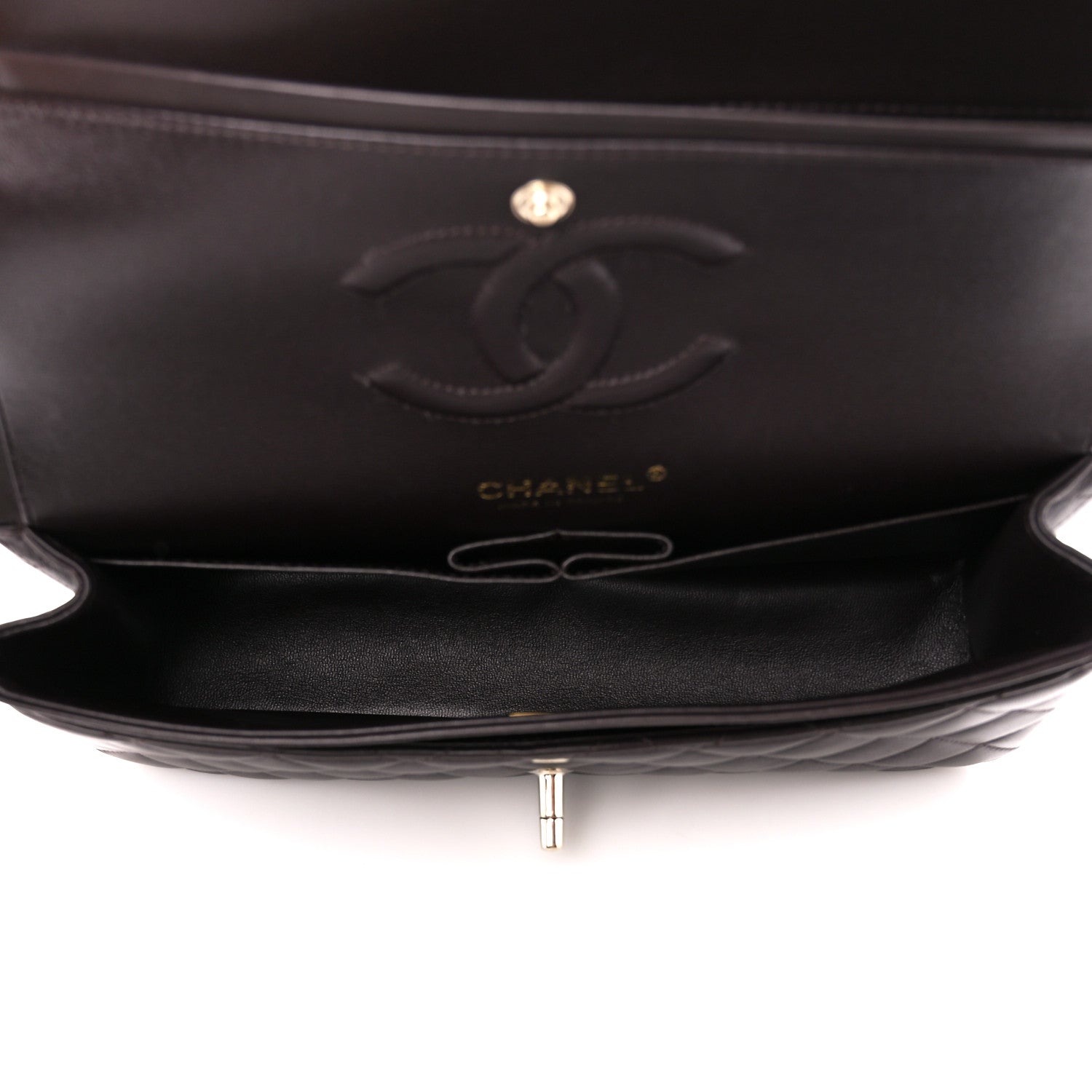 Chanel Lambskin Quilted Medium Double Flap Dark Brown 5 of 11