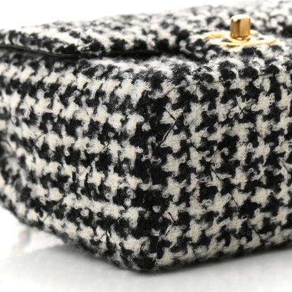 Chanel Tweed Houndstooth Quilted Mini Square Flap White Black 9 of 11