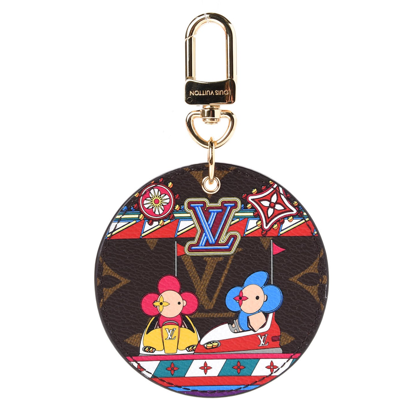 Monogram 2020 Christmas Animation Bumper Cars Bag Charm Key Ring Coquelicot