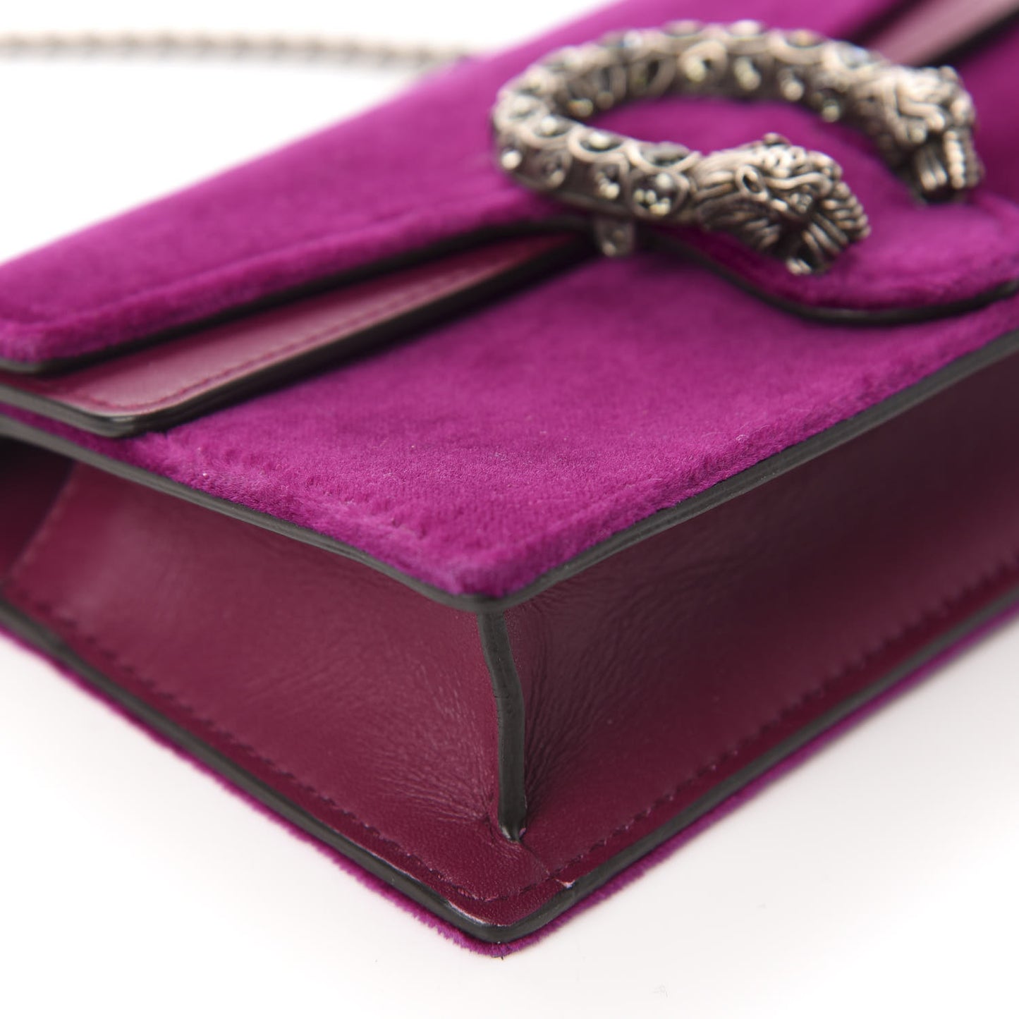 Velvet Super Mini Dionysus Shoulder Bag Fuchsia Violet Cyclamen