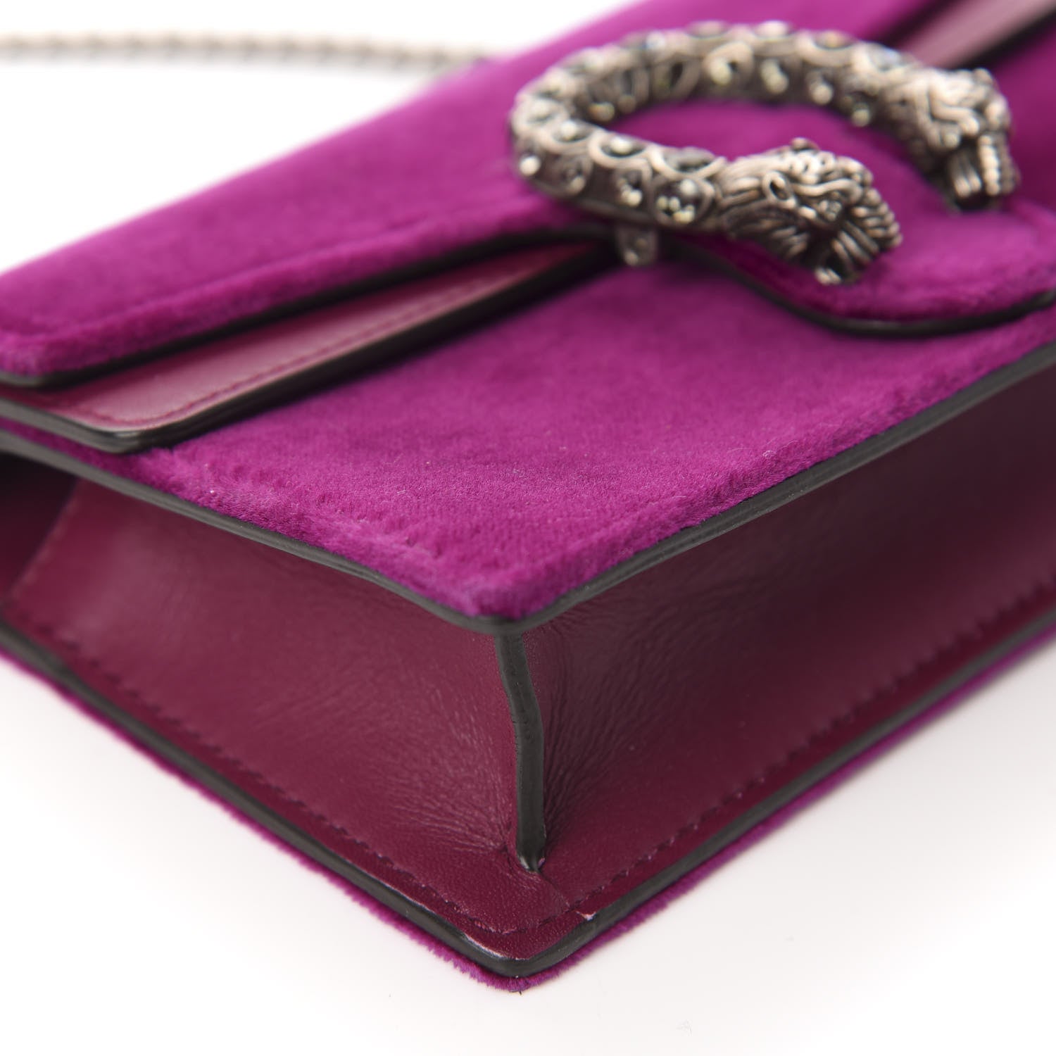 Gucci Velvet Super Mini Dionysus Shoulder Bag Fuchsia Violet Cyclamen 6 of 9