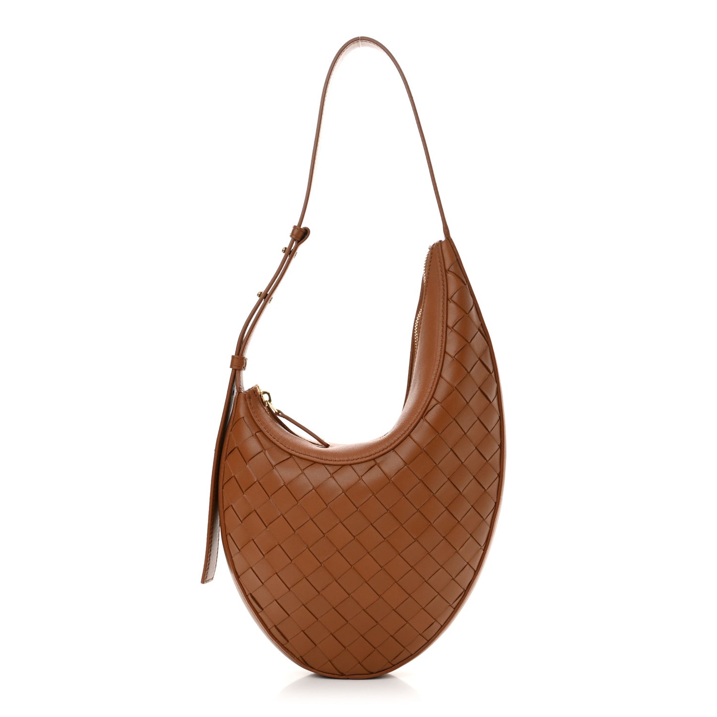 Nappa Intrecciato Small Drop Shoulder Bag Wood