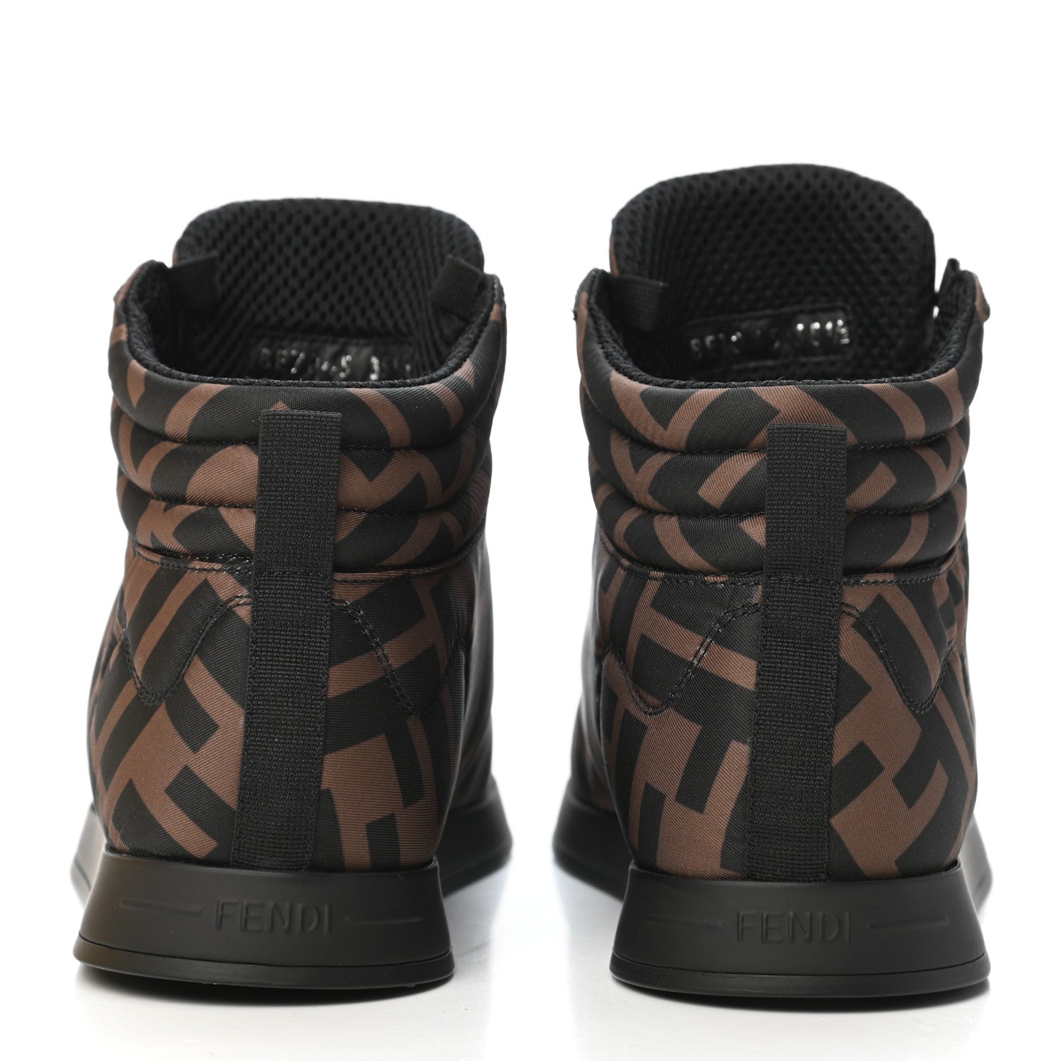 Fendi Nylon FF Reloaded High Top Sneakers 35.5 Tobacco Black 4 of 10