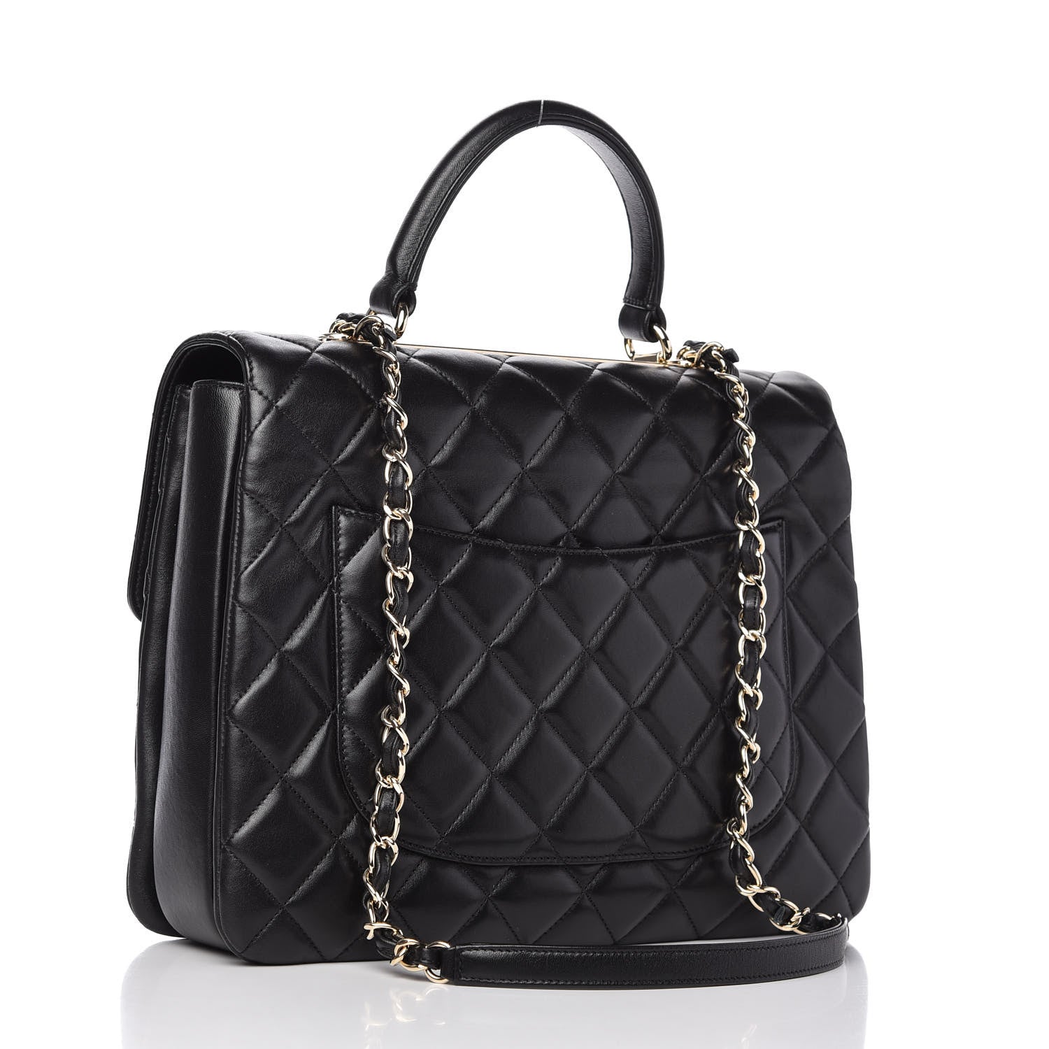 Chanel Lambskin Quilted Large Trendy CC Dual Handle Flap Bag Black 3 of 10