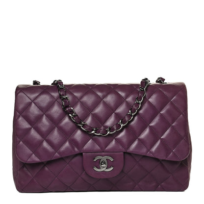 Chanel Lambskin Quilted Jumbo Single Flap Purple 1 of 10
