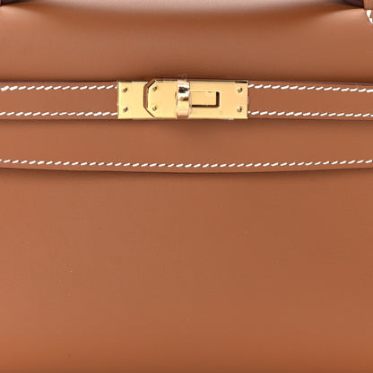 Hermes Swift Kelly Pochette Clutch Gold 8 of 11