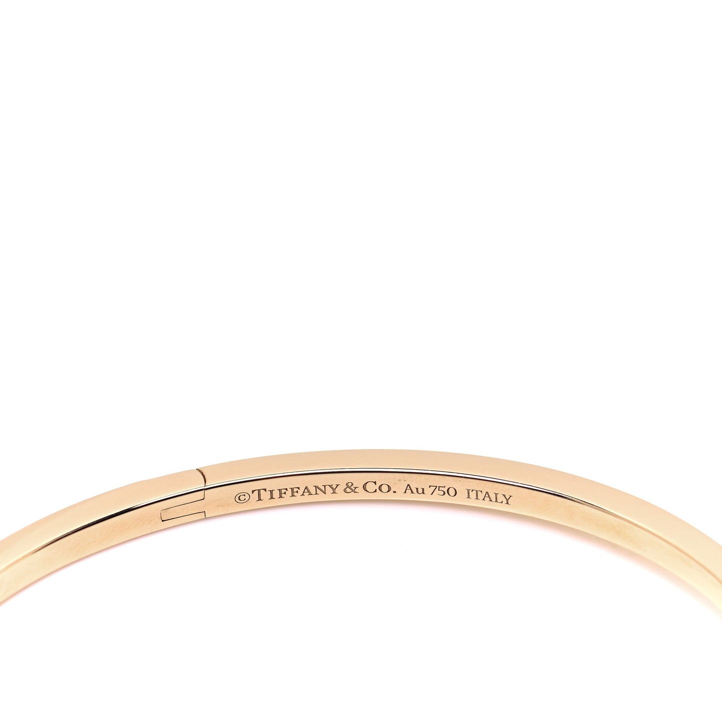 18K Rose Gold Narrow T T1 Hinged Bangle Bracelet
