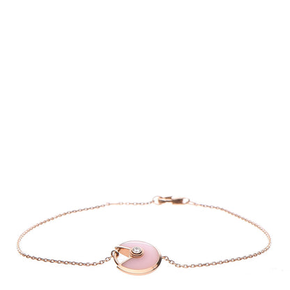 Cartier 18K Pink Gold Diamond Pink Opal Amulette de Cartier Bracelet 1 of 9