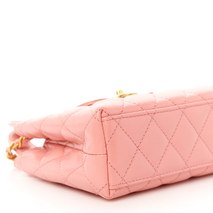 Chanel Shiny Aged Calfskin Quilted Nano Kelly Shopper Coral Pink 9 of 11
