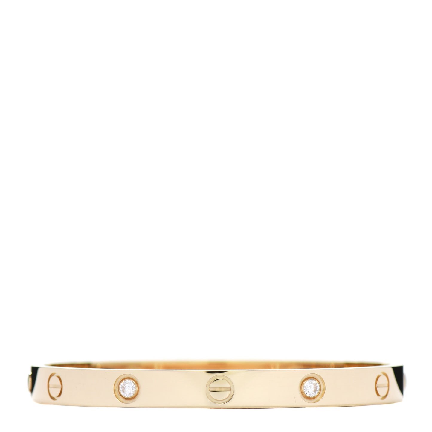18K Yellow Gold 4 Diamond LOVE Bracelet 17