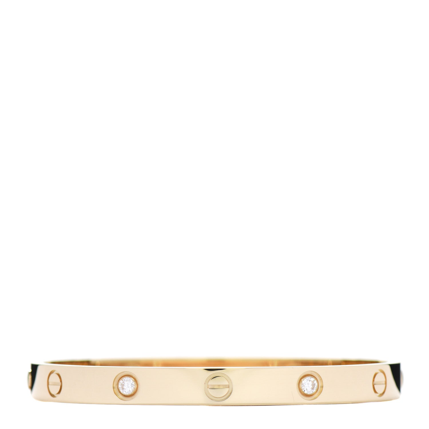 Cartier 18K Yellow Gold 4 Diamond LOVE Bracelet 17 1 of 5