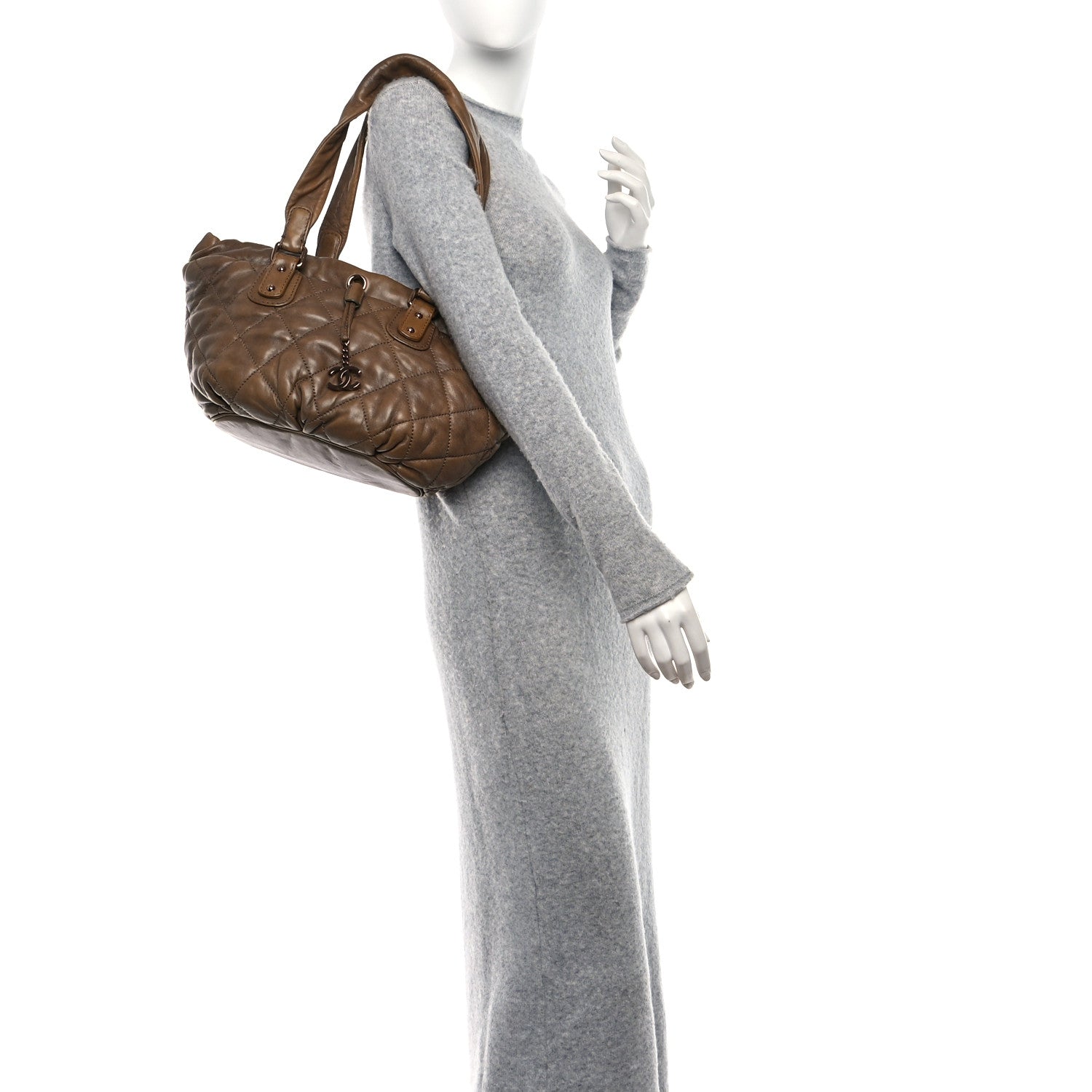 Chanel Lambskin Quilted Cloudy Bundle East West Tote Beige 2 of 11