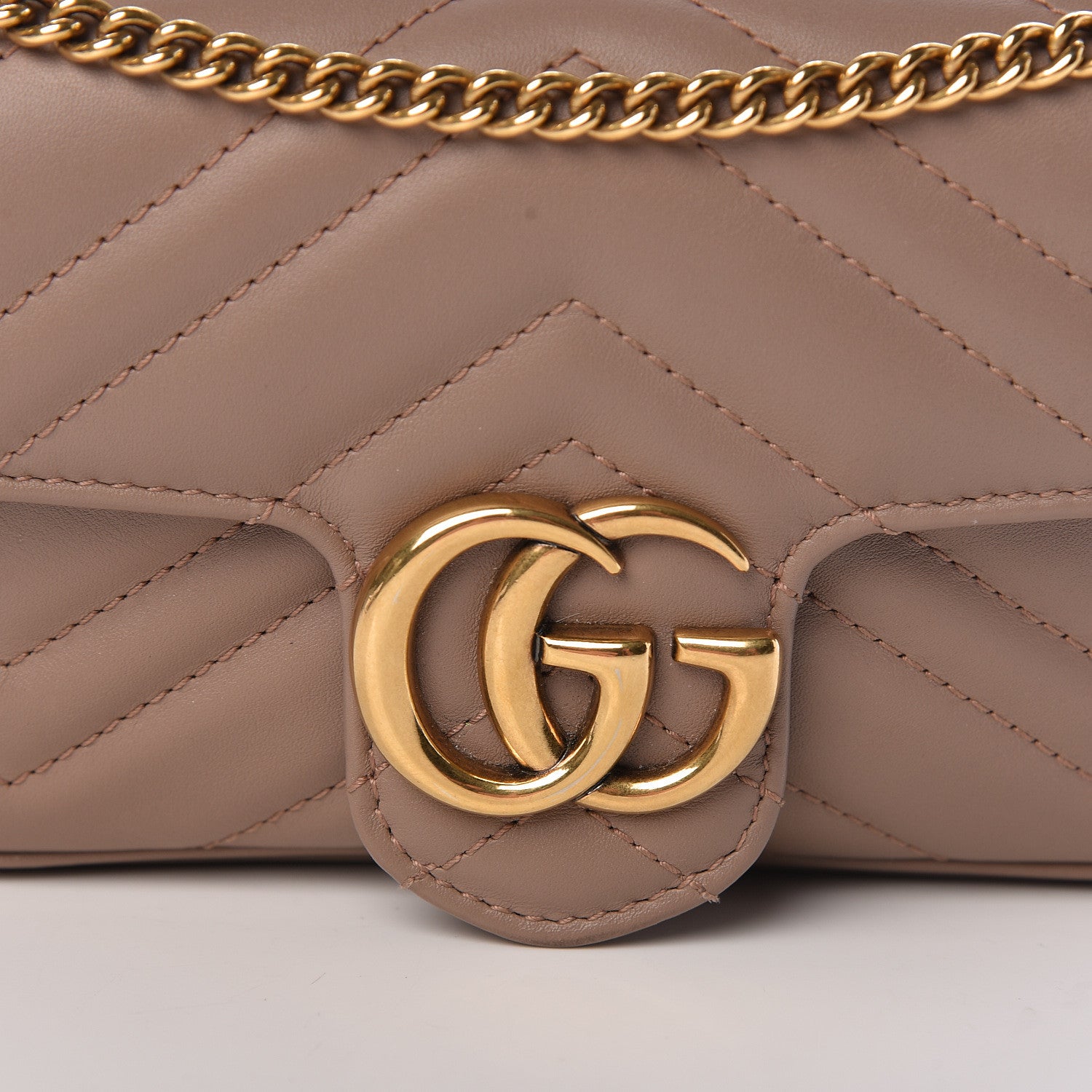 Gucci Calfskin Matelasse Super Mini GG Marmont Shoulder Bag Porcelain Rose 8 of 12