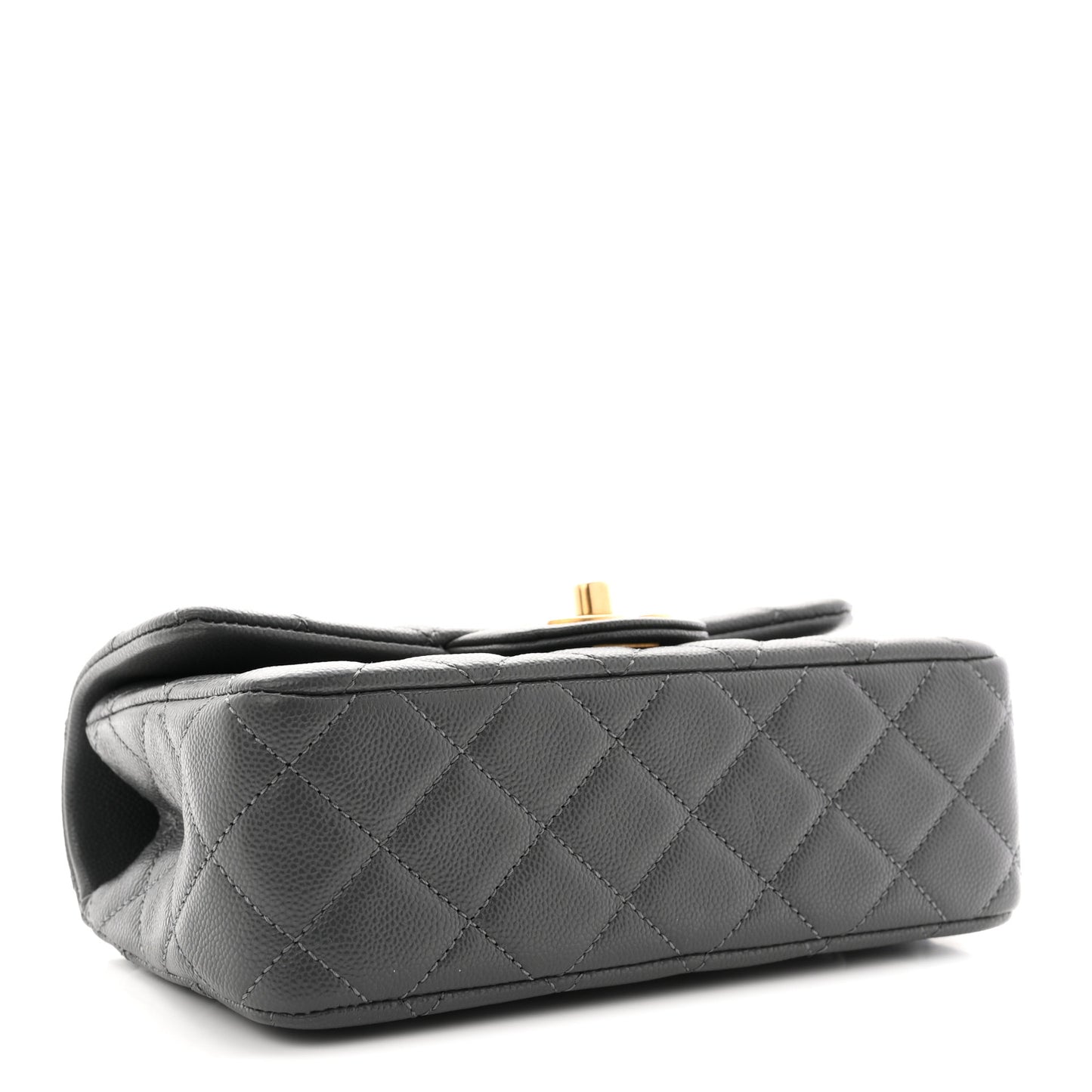 Caviar Quilted Mini Handy CC Flap Grey