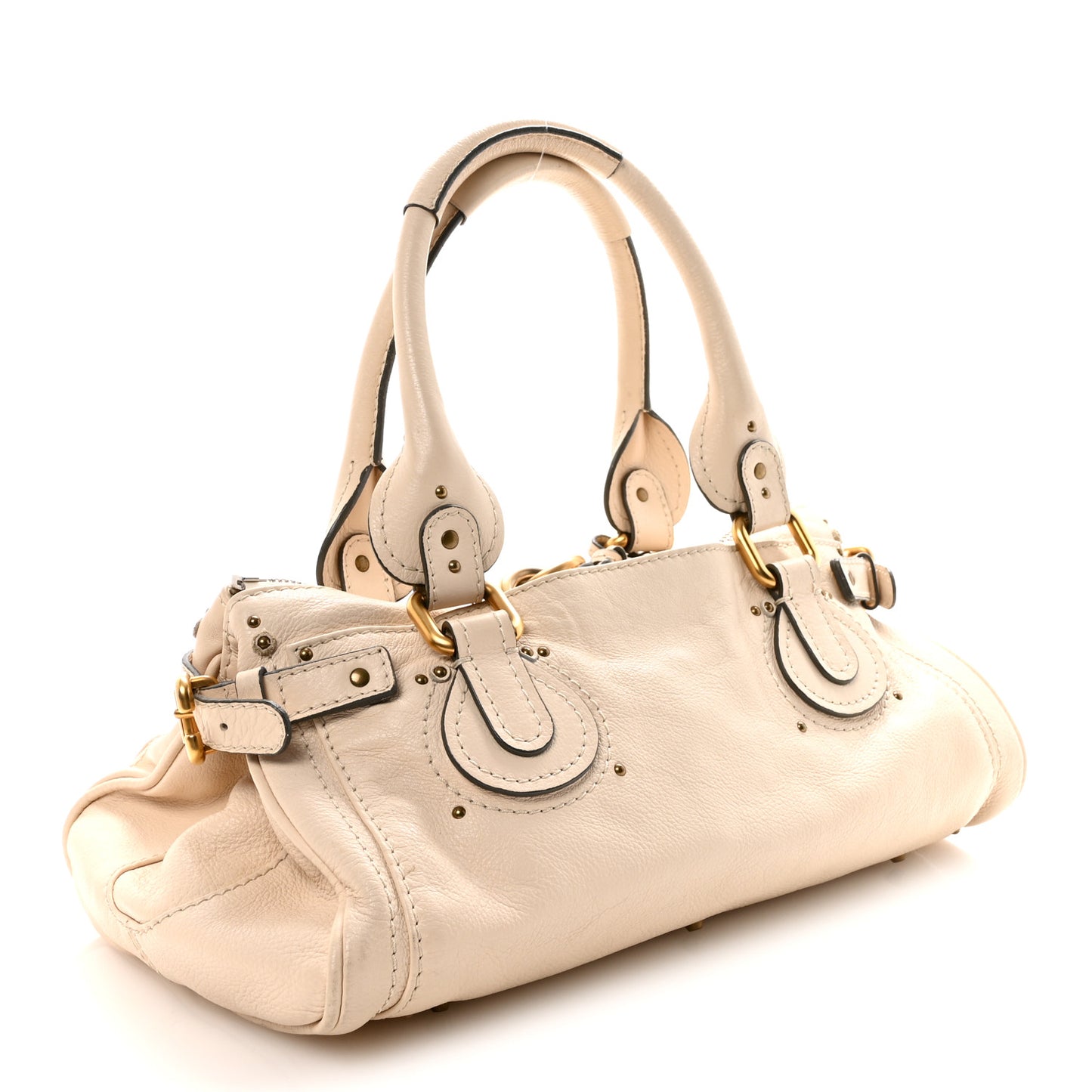Calfskin Medium Paddington Satchel Ivory