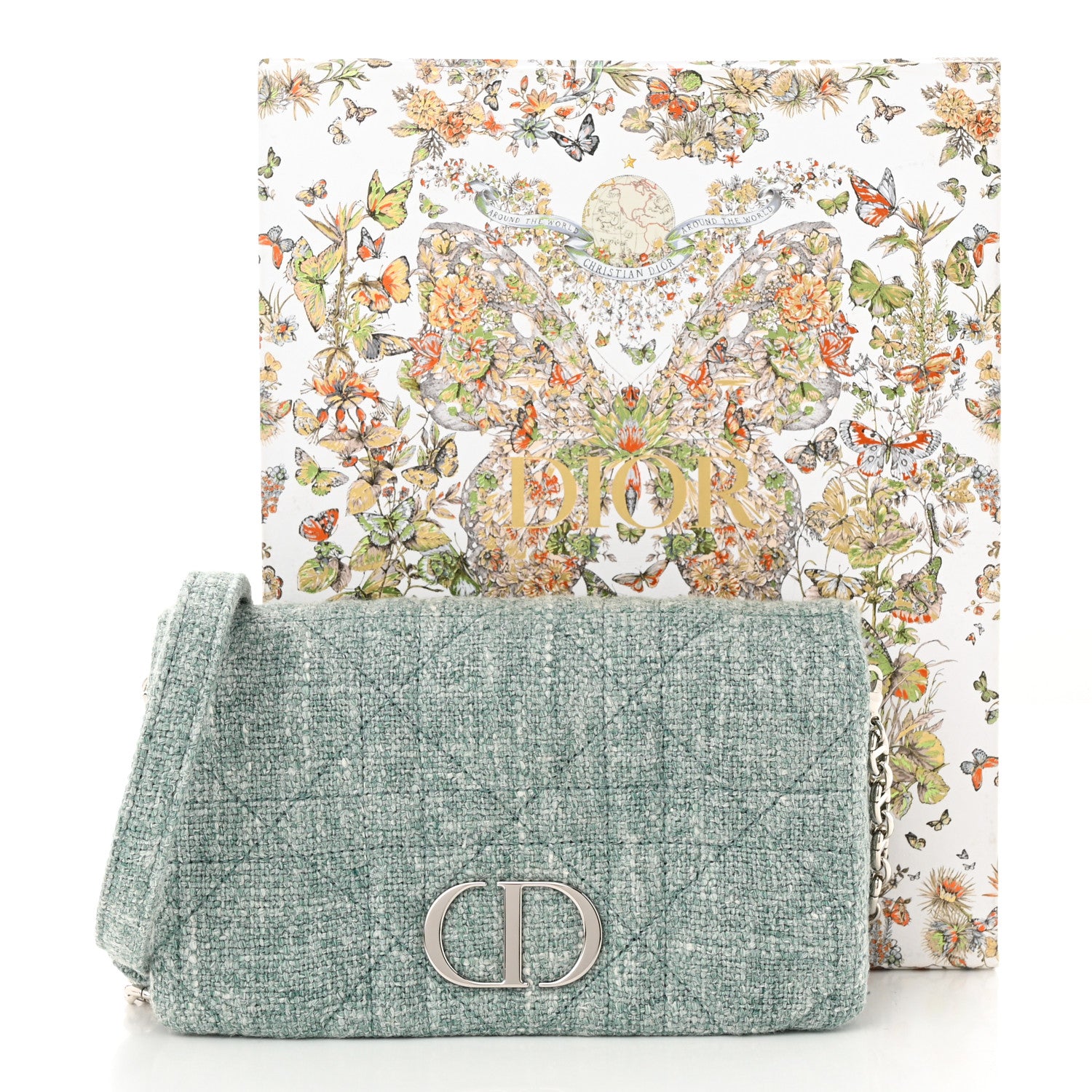 Christian Dior Canvas Macrocannage Caro Pouch Green Multicolor 12 of 12