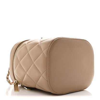 Chanel Lambskin Quilted Trendy Vanity Case Beige 4 of 11
