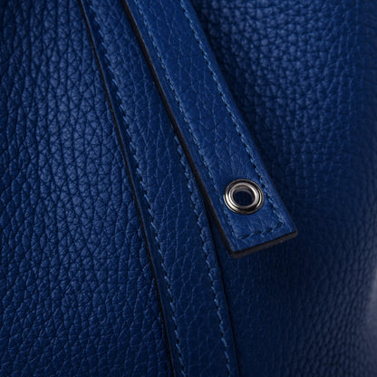 Hermes Taurillon Clemence Swift Eclat Picotin Lock 18 PM Deep Blue Anemone 5 of 5