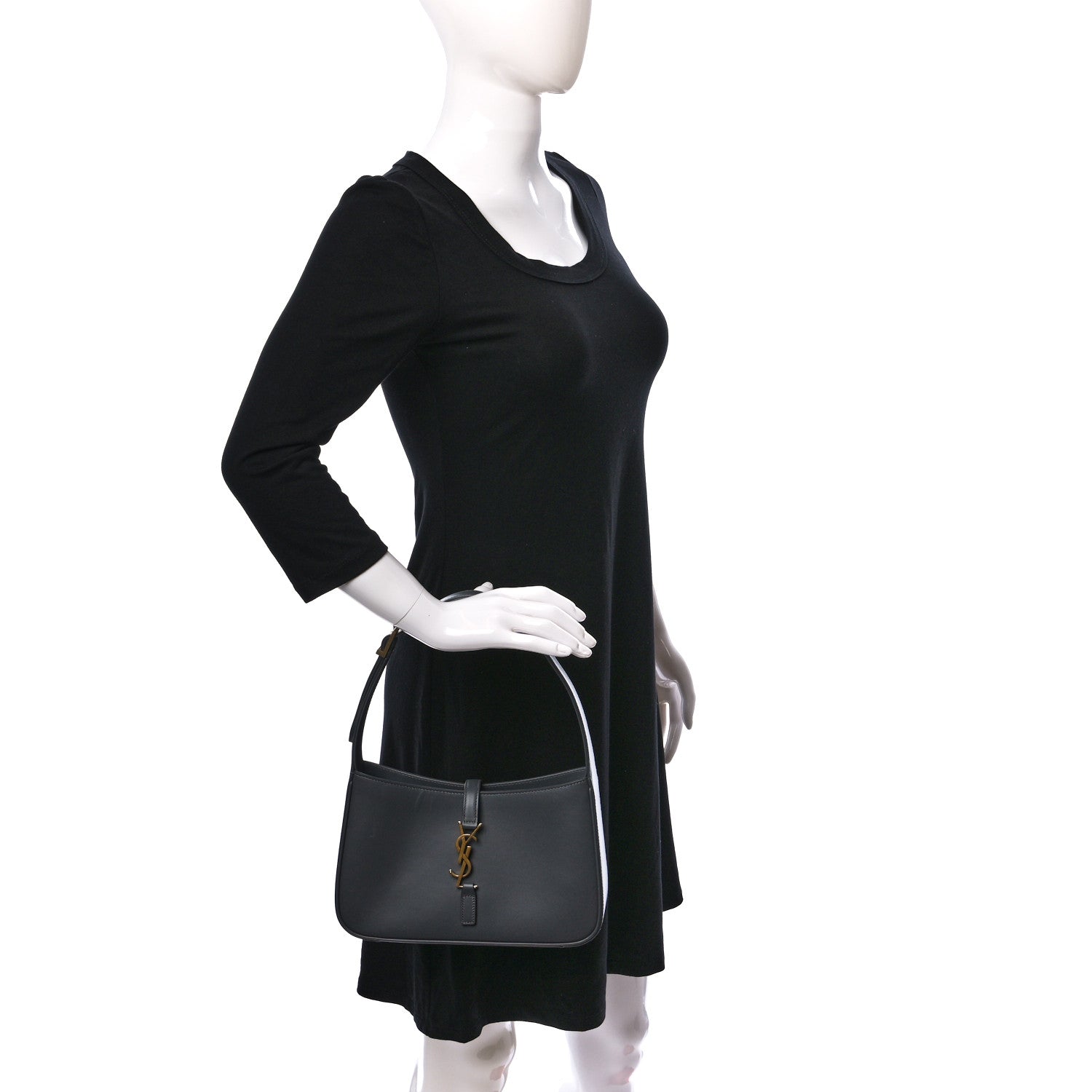 Saint Laurent Smooth Calfskin Le 5 A 7 Hobo Storm 2 of 10