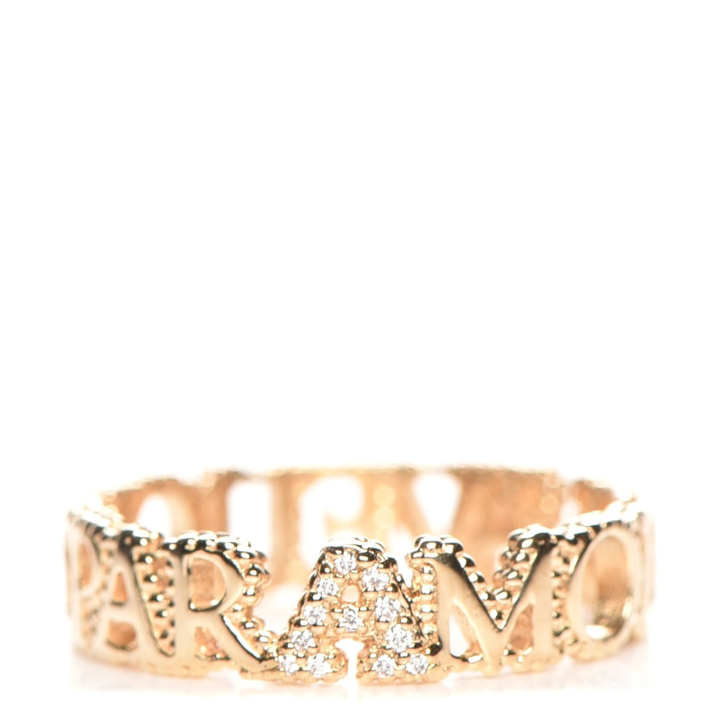 18K Yellow Gold Diamond L'Aveugle Par Amour Ring 52 6